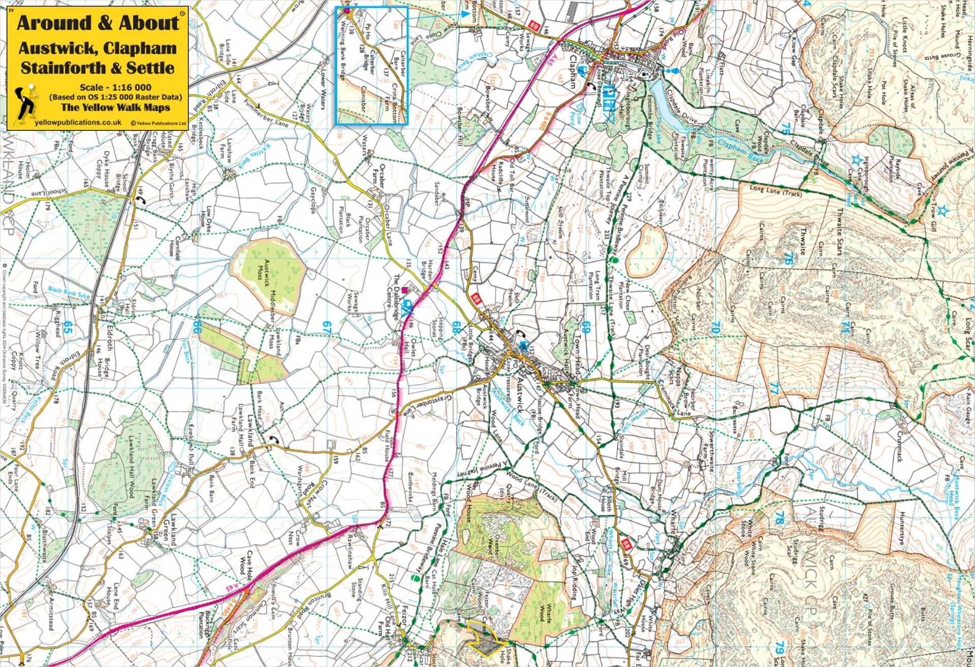Around and About - Austwick Clapham Stainforth Walking Map